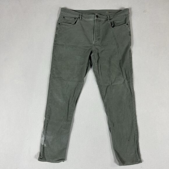 Faherty Comfort Twill 5 Pocket Chino Pants Men's Size 38x32 Green Casual STAINED - Picture 1 of 16